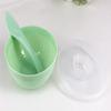 lasenersm 3 Sets Plastic Facial Mask Mixing Bowl with Plastic Spatula and Lid Facemask Bowl Mud Mask Mixing Bowl DIY Skin Care Mixing Tool Kit for Lady Women Home Beauty Salon Use, Green view 3