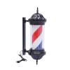 Barber Pole LED Light, Hair Salon Barber Shop Open Sign, Wall Mounted Rotating Red White Blue Spinning Strips Sign view 2