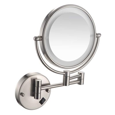 8 inch Led Light Wall Mount Vanity Makeup 1X Magnifying Double Sided Shaving Cosmetic Double Folding Arms Adjustable Wall 214