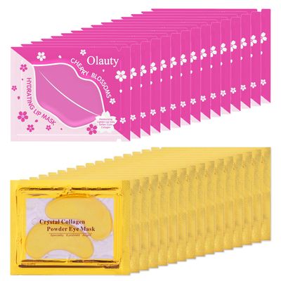 30 Pairs Lip Mask and Under Eye Patches, Crystal Collagen Eye Mask for Puffy Eyes, Effectively Nourishes Eye Masks Skincare, Face Mask Bulk, Lip Mask Bulk, Party Favors, Bulk Gifts, Cheer Gifts