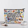 WSNANG Sweden Vacation Gift Sweden Travel Makeup Bag Swedish Flag Pride Cosmetic Bag Sweden Souvenir Gift for Sweden Lovers (IN Sweden bag) view 3