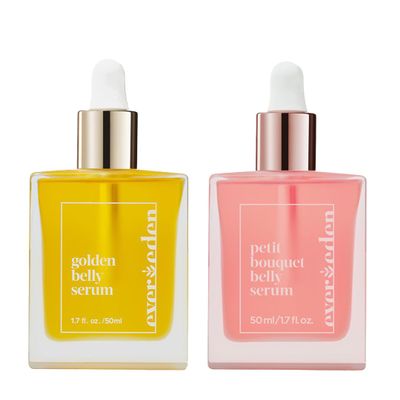 Evereden Golden Belly Serum, 1.7 fl oz., & Petit Bouquet Belly Serum, 1.7 fl oz. | Clean & Vegan Women's Belly Oil for Pregnancy and Postpartum Maternity Skincare | Non-Toxic Ingredients