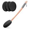 AmazerBath Black Lotion Applicator for Back and 6 PCS White Lotion Applicator Replacement Pads, 4 Replaceable Pads with 1 Long Handled, Back Sunscreen Applicator for Kids, Elderly, Women view 2
