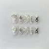Butterfly Retro Nail Art, Handcrafted Wearable Nail Patches, Detachable Fake Nails(Short white,M) view 1