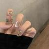 Cat's Eye Nail, Champagne Diamond Nail, Hand Wearable Nail, Detachable False Nail(M) view 1