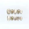 Cat's Eye Nail, Champagne Diamond Nail, Hand Wearable Nail, Detachable False Nail(M) view 3
