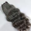 Grey Human Hair Wavy Weave Bundles, 100 Grams, Pack of 1, Natural Grey Salt and Pepper Extensions, Indian Human Hair Wavy (Normal Grey 50% Black 50% White, 14 Inches) view 4