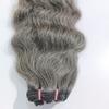 Generic Grey Human Hair Wavy Weave Bundles, 100 Grams, Pack of 1, Natural Grey Salt and Pepper Extensions, Indian Human Hair Wavy (Light Grey 30% Black 70% White, 12 Inches) view 1