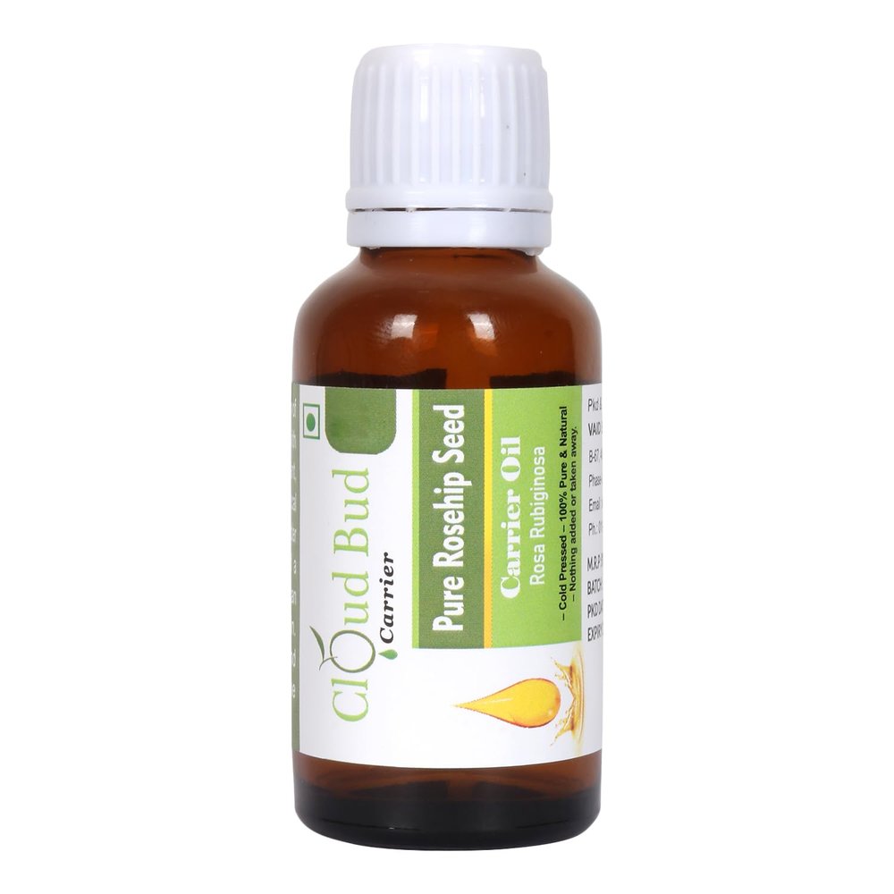 Cloud Bud Pure Rosehip Seed Carrier Oil 10ml 0.338oz Rosa Rubiginosa 100% Pure and Natural Cold Pressed