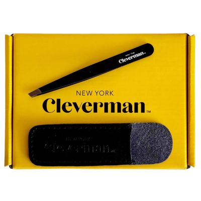 Cleverman Precision Slant Tweezer Expert Eyebrow and Facial Hair Removal, Ideal for Ingrown Hair & Splinters, Travel Tweezer