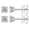 2 Pairs of Ear Piercing Kit and 2 Pairs of Moissanite Stud Earrings for Women, Lab-Created Diamond Eearrings with Gold Plated 925 Sterling Silver, Best Daint view 3