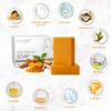 EUQEE Turmeric Kojic Acid Soap, 5 oz Soap Bars with Glycerin, Vitamin C, Collagen, Retinol, Coconut Oil & Tea Tree Oil for Skin Beauty Reduce Dark Spot Smooth Skin with a Foaming Net - 142g x 2 Bars view 2
