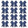 CEELGON 12 PCS Navy Blue Glitter Cheer Bows Large 8" Full Rhinestones Shiny Bow Elastic Hair Tie for Teens Girls Softball Competition Sports Cheerleaders (Navy Blue) view 1