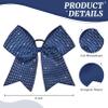 CEELGON 12 PCS Navy Blue Glitter Cheer Bows Large 8" Full Rhinestones Shiny Bow Elastic Hair Tie for Teens Girls Softball Competition Sports Cheerleaders (Navy Blue) view 2