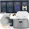 Maxpearl Waxing Kit for Men with Silicone Liner, 7 Packs of Hard Wax Beads (1.53LB total) & Wax Accessories for Coarse Male Body Hair - Nose, Eyebrows, Face, Mustache, Underarms, Back, Chest, Legs view 2