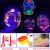 Glow In The Dark Body Paint, 6 PCS Glow In The Dark Under Uv Black Light Sticks Makeup Neon Face Painting Kits For Adult Halloween Festival Accessory Glow Party Supplies view 2