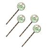 4 PCS Womens Hair Barrettes, Cherries on a Green Stripes Long Bobby Hair Pins for Girls, Stainless Steel Hair Clips Headwear Styling Tools Hair Accessories view 1