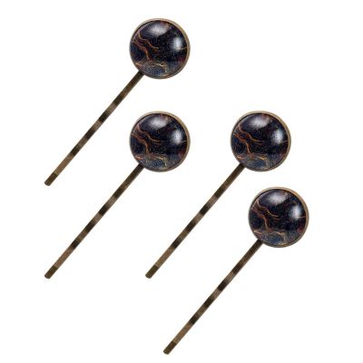 4 Pcs Hair Pins for Women, Curvy Wavy Lines Pattern Long Bobby Pins Vintage Hairpins Decorative Elephant Hair Barrettes with Jewelry Gift Box