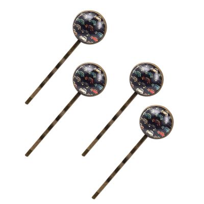 4 Pcs Hair Pins for Women, Vintage Colorful Cars Black Background Long Bobby Pins Vintage Hairpins Decorative Elephant Hair Barrettes with Jewelry Gift Box