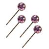 4 Pieces Bobby Pins Hair Clips for Women, Art Leaves Fruit Peony Peach with Flowers Decorative Hairpin Hair Barrettes for Girls, Elegant Brown Hair Accessories view 1