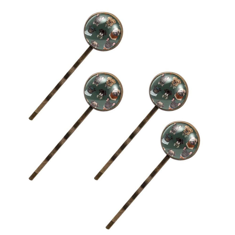 4 Pieces Bobby Pins Hair Clips for Women, Cute Variety of Dog Faces Decorative Hairpin Hair Barrettes for Girls, Elegant Brown Hair Accessories