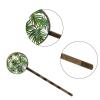 4 Pieces Bobby Pins Hair Clips for Women, Green Tropical Palm Leaves and Tree Decorative Hairpin Hair Barrettes for Girls, Elegant Brown Hair Accessories view 3