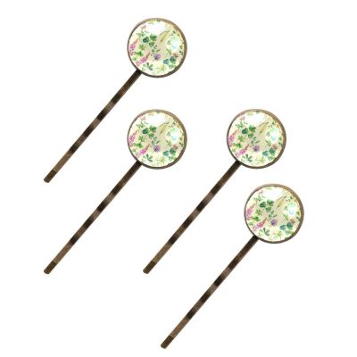 4 Pcs Hair Pins for Women, Watercolor Wild Flowers Meadow Blooming Clover Long Bobby Pins Vintage Hairpins Decorative Elephant Hair Barrettes with Jewelry Gift Box