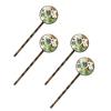 4 PCS Womens Hair Barrettes, Palm Leaves Tropical Flowers and Colorful Butterflies Long Bobby Hair Pins for Girls, Stainless Steel Hair Clips Headwear Styling Tools Hair Accessories view 1