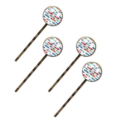 4 Pieces Bobby Pins Hair Clips for Women, Cool Race Cars Seamless Pattern Decorative Hairpin Hair Barrettes for Girls, Elegant Brown Hair Accessories