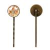 4 Pieces Bobby Pins Hair Clips for Women, Orange Flowers on Peach Background Decorative Hairpin Hair Barrettes for Girls, Elegant Brown Hair Accessories view 2