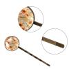 4 Pieces Bobby Pins Hair Clips for Women, Orange Flowers on Peach Background Decorative Hairpin Hair Barrettes for Girls, Elegant Brown Hair Accessories view 3