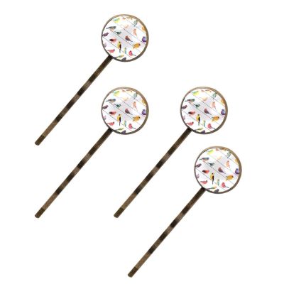 4 Pcs Hair Pins for Women, Colorful Birds Sitting on Wires Long Bobby Pins Vintage Hairpins Decorative Elephant Hair Barrettes with Jewelry Gift Box