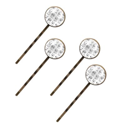 4 Pcs Hair Pins for Women, Doodle Art Animal Dogs Puppy Characters Long Bobby Pins Vintage Hairpins Decorative Elephant Hair Barrettes with Jewelry Gift Box