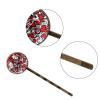 4 Pieces Bobby Pins Hair Clips for Women, Seamless Red Hearts Doodle Style Decorative Hairpin Hair Barrettes for Girls, Elegant Brown Hair Accessories view 3