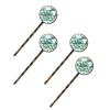 4 PCS Womens Hair Barrettes, Sea Blue Waves Long Bobby Hair Pins for Girls, Stainless Steel Hair Clips Headwear Styling Tools Hair Accessories view 1