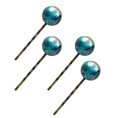 4 Pcs Hair Pins for Women, Underwater Landscape with Seaweeds and Sea Animals Long Bobby Pins Vintage Hairpins Decorative Elephant Hair Barrettes with Jewelry Gift Box