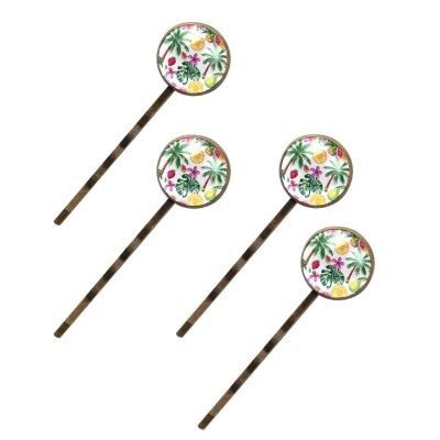 4 Pcs Hair Pins for Women, Summer Holidays Palm Tree and Tropical Fruits Long Bobby Pins Vintage Hairpins Decorative Elephant Hair Barrettes with Jewelry Gift Box