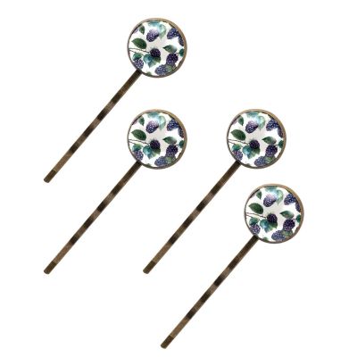 Blackberry Pattern Bobby Pins for Women, Vintage Brown Hair Pins with Gift Box, Invisible Wave Hairpins Barrette for Weddings Hair Accessories