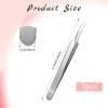 3 Pieces Pimple Extractor Blackhead Tweezers Needle Nose Tweezers Pimple Popper Curved Tweezers Stainless Steel Pimples Tweezer Extractor Tool Pore Tweezer for Skin Whitehead Bend Remover Tools view 2