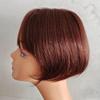 10x11cm Human Hair One Piece Light Cover White Hair for Woman Add Volume Straight Bangs Machine Made (Dark brown,30cm) view 1
