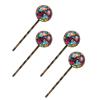 4 PCS Womens Hair Barrettes, Graffiti with Abstract Red Hearts Long Bobby Hair Pins for Girls, Stainless Steel Hair Clips Headwear Styling Tools Hair Accessories view 1