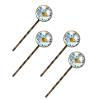 4 Pieces Bobby Pins Hair Clips for Women, Daisy Flowers Pattern Decorative Hairpin Hair Barrettes for Girls, Elegant Brown Hair Accessories view 1
