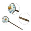 4 Pieces Bobby Pins Hair Clips for Women, Daisy Flowers Pattern Decorative Hairpin Hair Barrettes for Girls, Elegant Brown Hair Accessories view 3