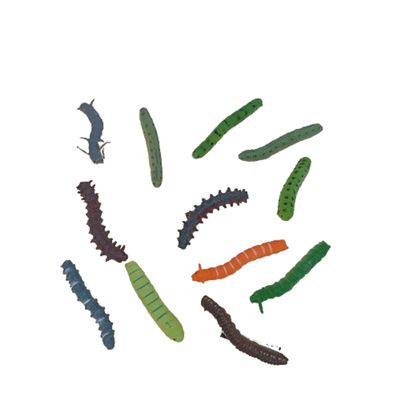 12 Simulated Caterpillar Hair Clips, Creative Featured Jewelry, Horror Spoof Hair Clips. Suitable for energetic little girls under 30 years old.
