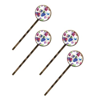 4 Pcs Hair Pins for Women, Bright Watercolor Berries Long Bobby Pins Vintage Hairpins Decorative Elephant Hair Barrettes with Jewelry Gift Box
