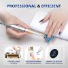 AIRSEE Professional Portable Nail Drill 35000RPM,Rechargeable Cordless Nail Drill for Manicure Salon Home, Eletric NALI E File for Acrylic Nails Gel Polishing Removing, EW4 White view 2