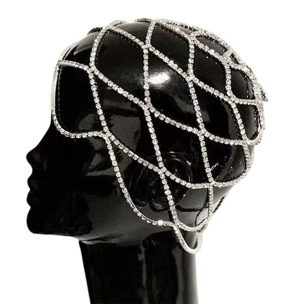 Crystal Headband For Head Cap Jewelry Women Headpiece Hair Accessories Wedding For Head Chain Luxury Hollow