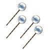 4 PCS Womens Hair Barrettes, Blue Flowers Leaves Herbs Long Bobby Hair Pins for Girls, Stainless Steel Hair Clips Headwear Styling Tools Hair Accessories view 1