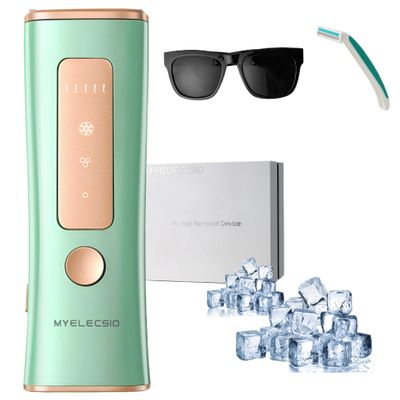 Myelecsio Laser Hair Removal, IPL Hair Removal Device with Cooling Function, Safe, Long-lasting and Virtually Painless Treatment, Unlimited Flashes at Home Use