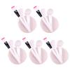 5 Sets Facial Mask Mixing Bowl with Spatula & Measuring Spoon & Brush Facemask Bowl Mud Mask Mixing Bowl DIY Skin Care Mixing Tool Kit for Lady Women Home Beauty Salon Use, White view 1